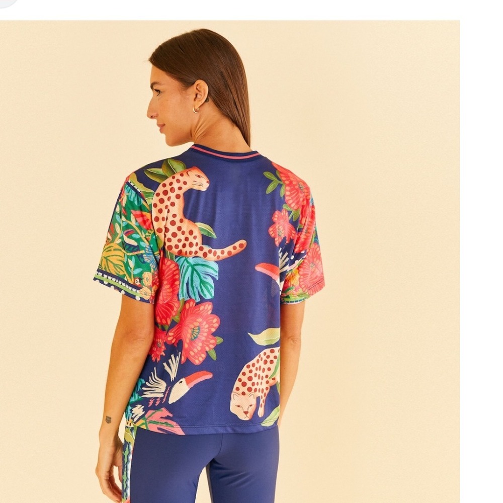 Farm Rio Shirt Jersey Style Mesh Size P (Small) - Picture 2 of 6